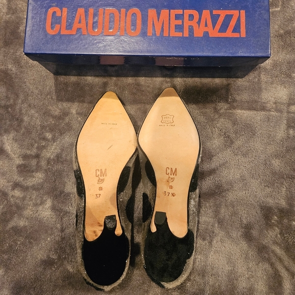 Claudio Merazzi, vintage shoes, size 37, and gray with black circles - Picture 3 of 4